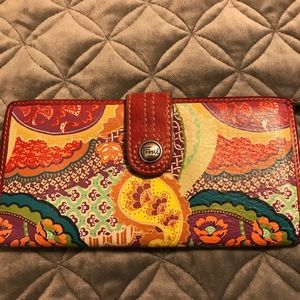 🌸 Vintage Leather Fossil Wallet